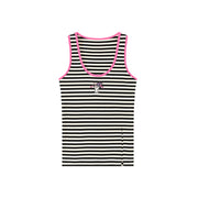 Color Lined Slit Stripe Sleeveless Top