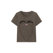 Logo Heart Cut Out Top