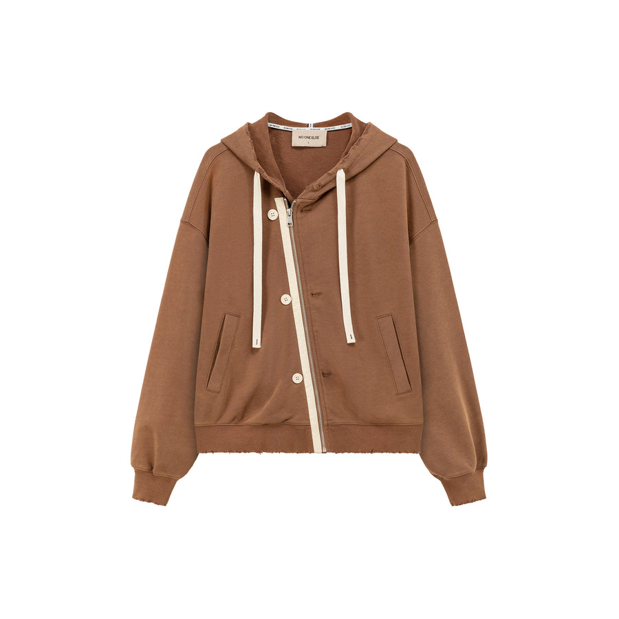 CHUU Two-Way Loose Fit Hooded Zip-Up