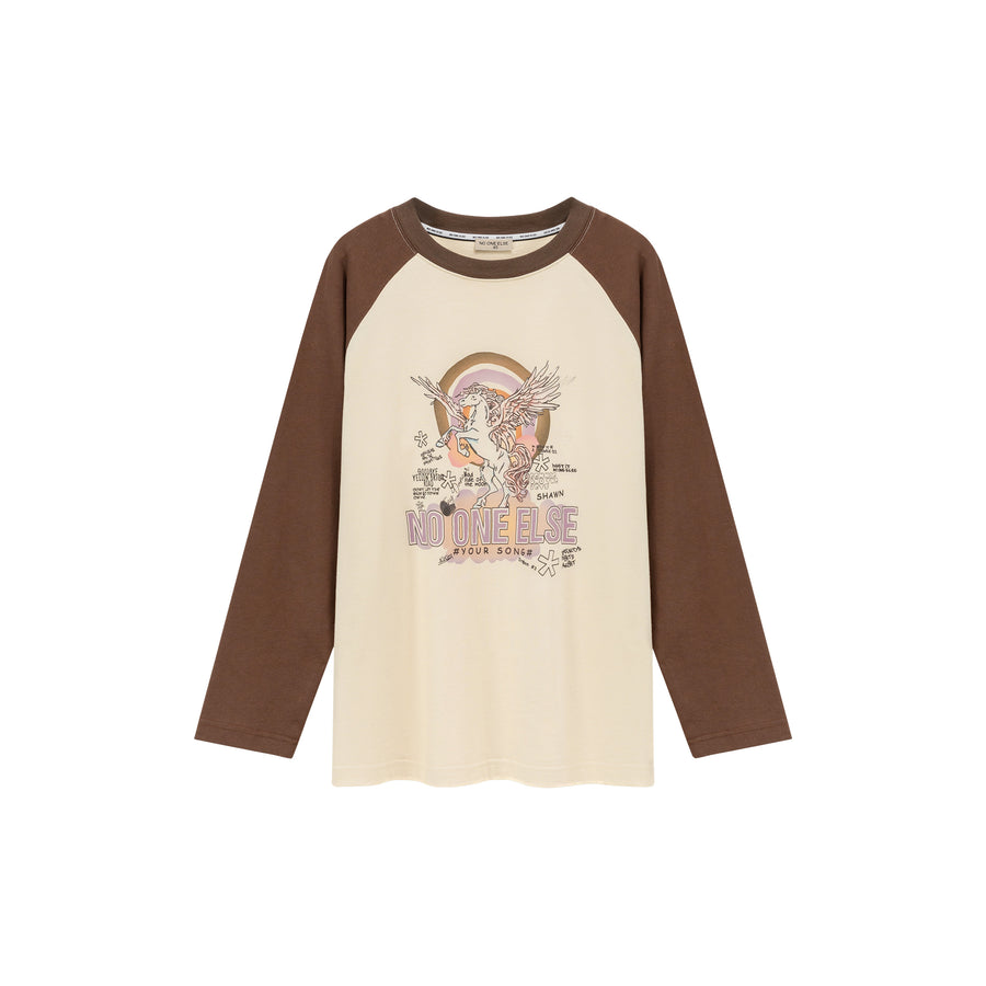 CHUU Raglan Color Pegasus T-Shirt