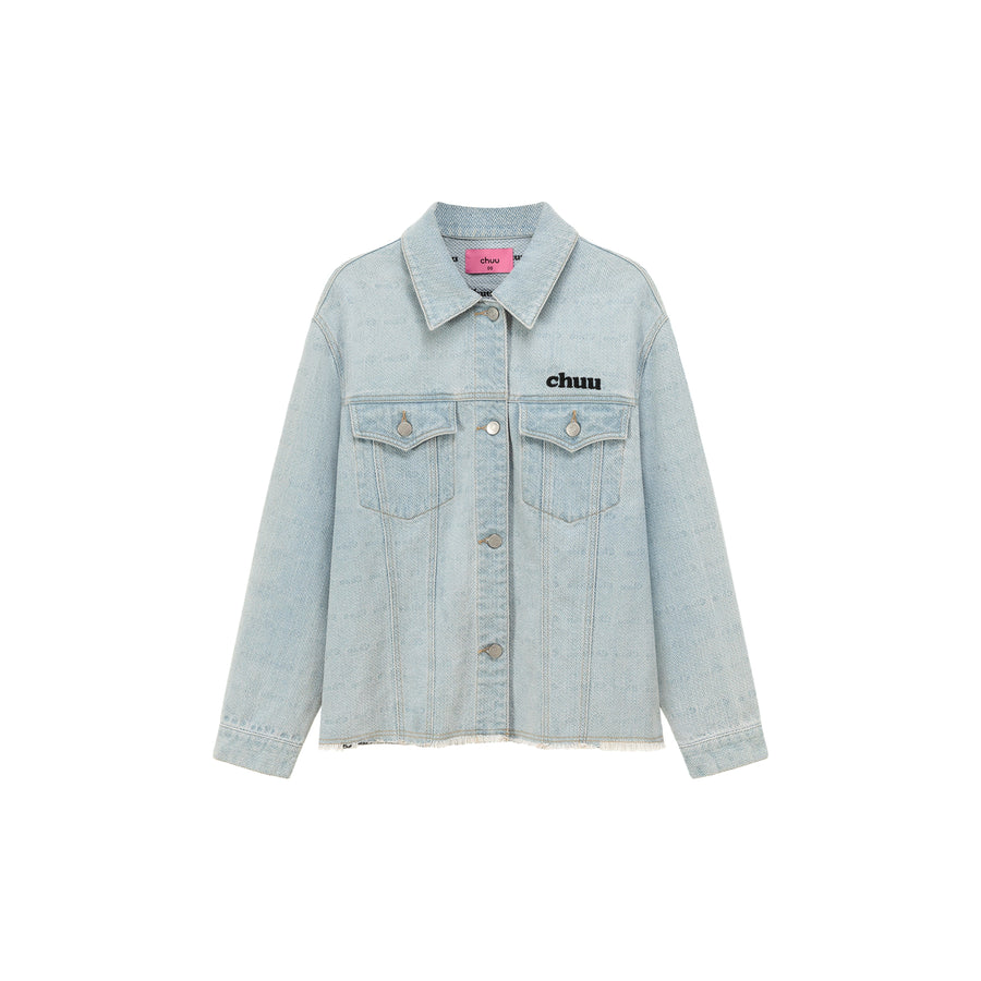 CHUU Logo Boxy Denim Jacket