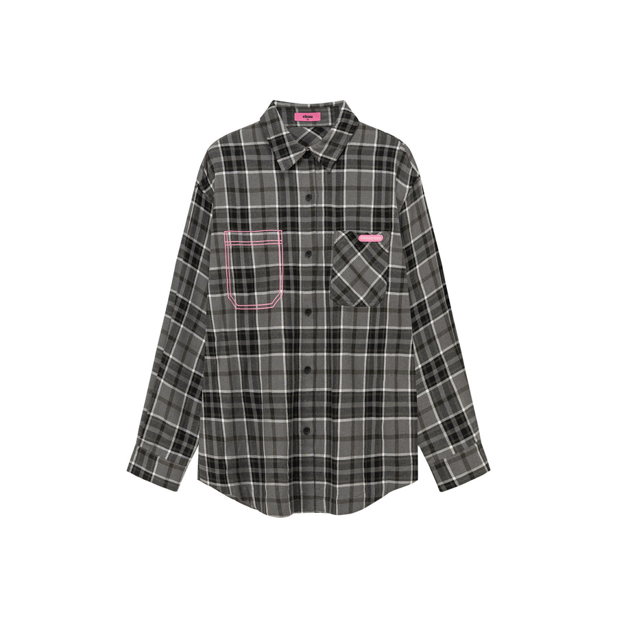 CHUU Checked Loose Fit Long Sleeve Shirt