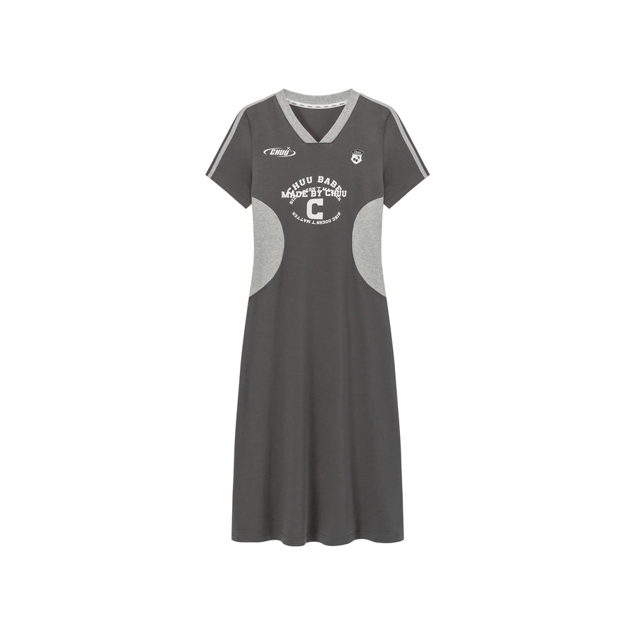 CHUU Color Matching Sporty Long Dress