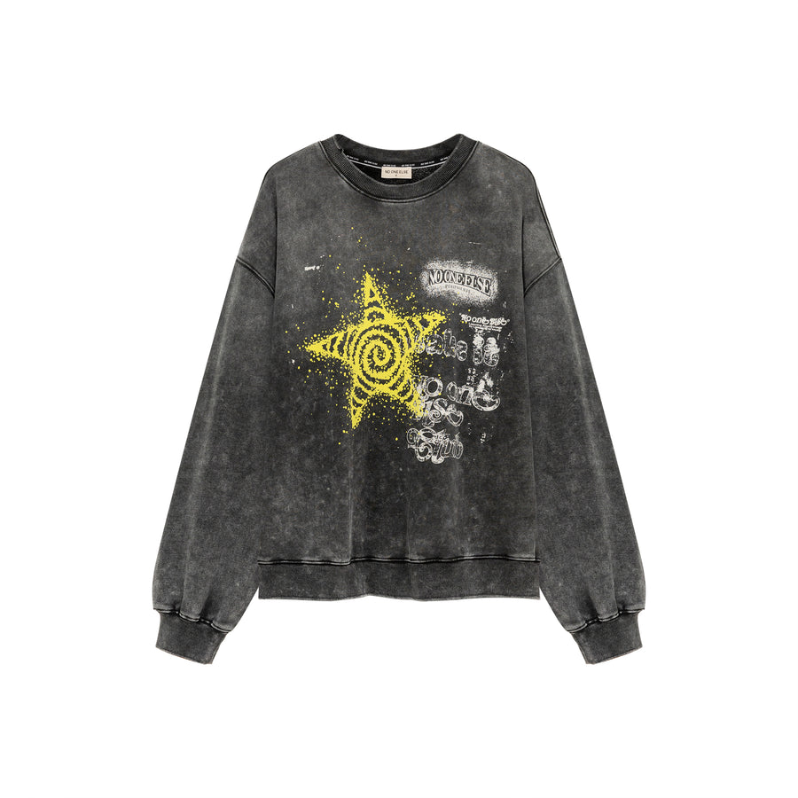 CHUU Spiral Star Rouge Sweatshirt