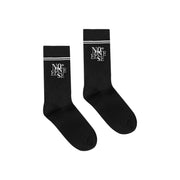 Classic Lettering Ribbed High Socks