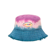 Rainbow Logo Gradient Raw Hem Bucket Hat