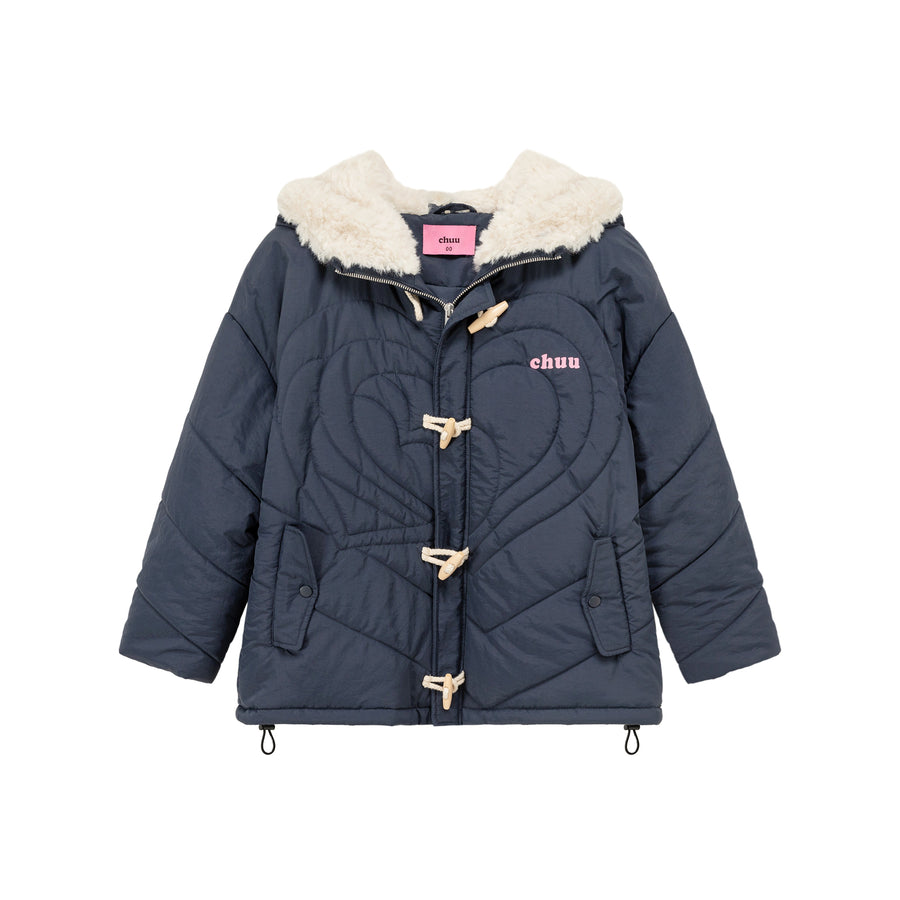 CHUU Fleece Collar Quilted Jacket