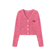 Cropped Knit Color Cardigan