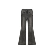 Lightly Distressed Slim Bootcut Denim Jeans