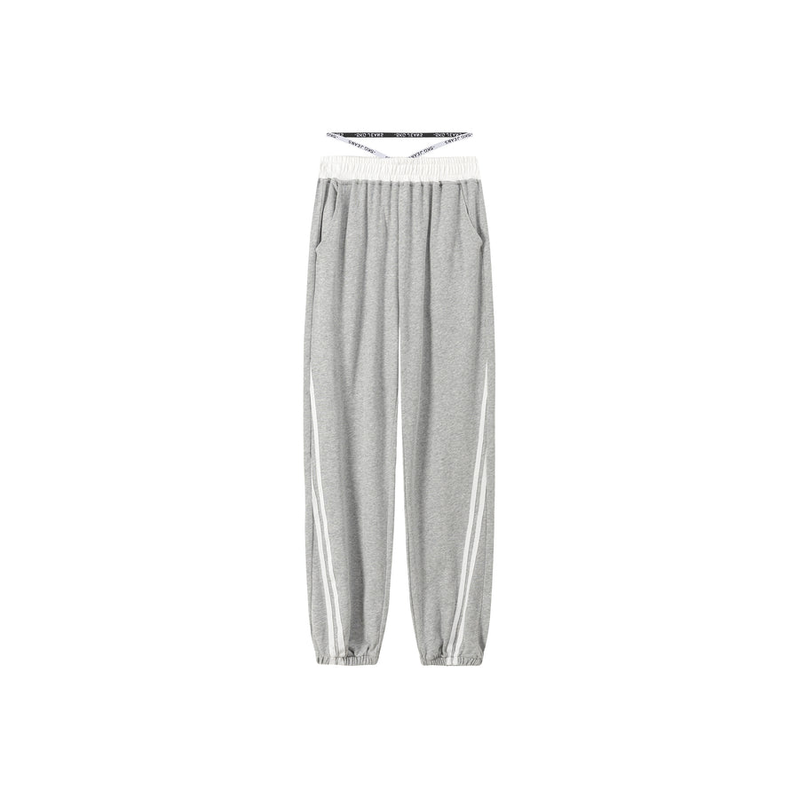 CHUU Line Side Straps Baggy Jogger Pants