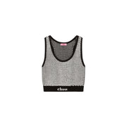 Logo Band Color Scheme Sleeveless Crop Top