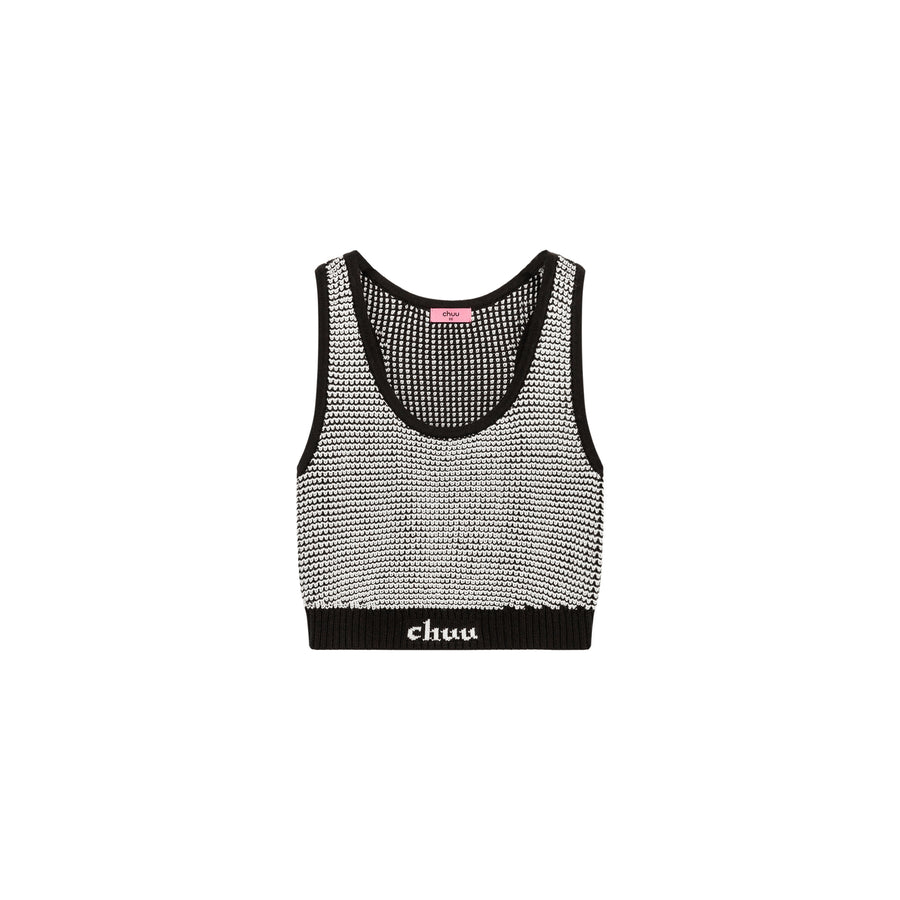 CHUU Logo Band Color Scheme Sleeveless Crop Top