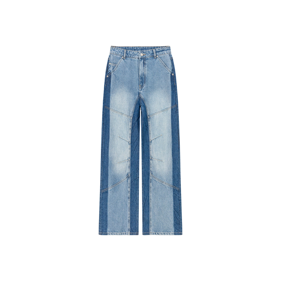 CHUU Washed Distressed Wide Jeans