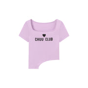 Square Neck Chuu Club Unbalanced T-Shirt