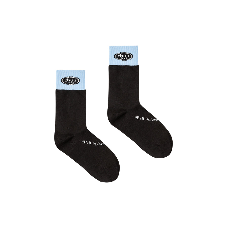CHUU Chuu Lettering Color Band High Socks