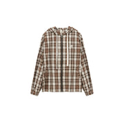 Checked Hooded String Shirt