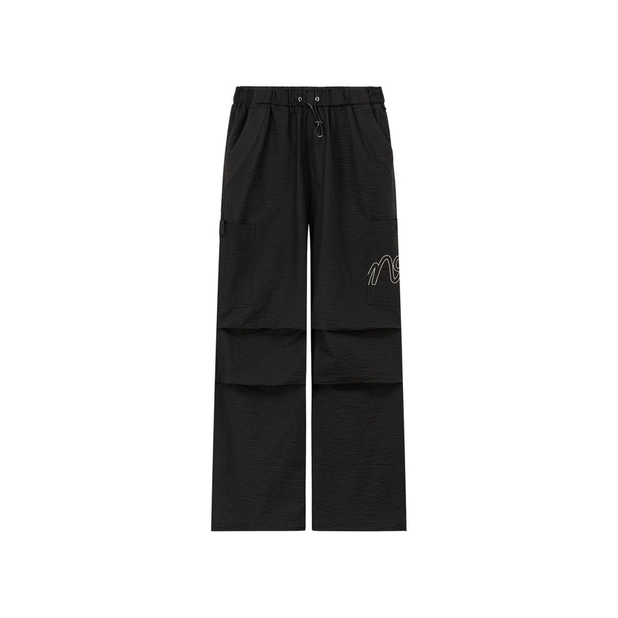 CHUU Logo High Waist Drawstring Casual Pants