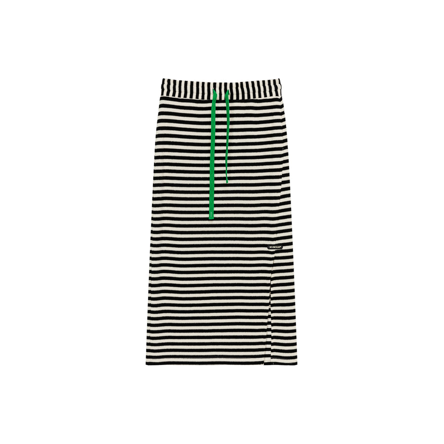 CHUU Slit Stripe Long Skirt