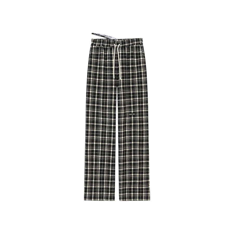 CHUU Check Drawstring Casual Pants