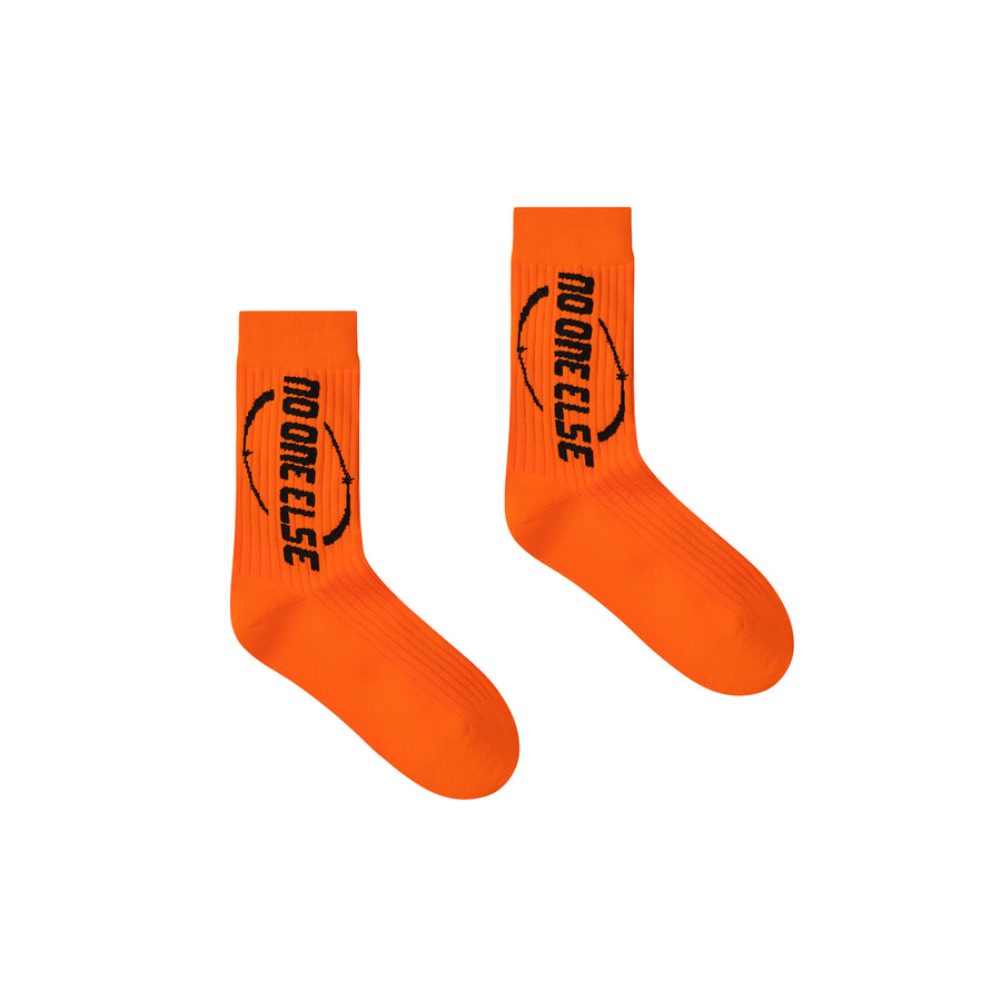 CHUU Circle Logo Ribbed Calf Socks