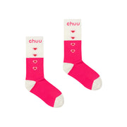 Logo Multi Heart Ribbed High Socks