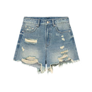 Distressed Ripped Denim Shorts