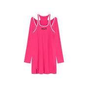 Off Shoulder Split Long Sleeve Mini Dress