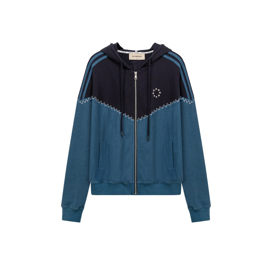 CHUU Stitch Color Hooded Zip-Up