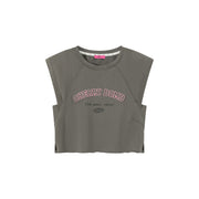 Cherry Bomb Embroidered Cropped Boxy T-Shirt