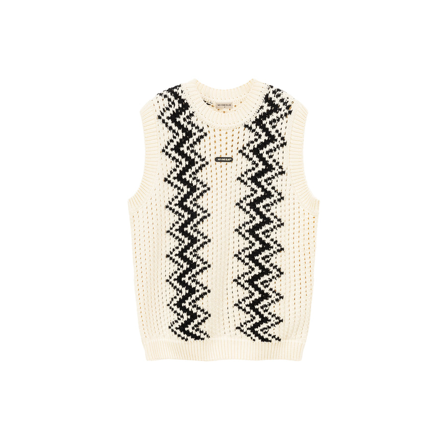 CHUU Wavy Sleeveless Knit Sweater