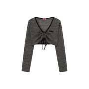 Ribbon String Long Sleeve Bolero Cardigan