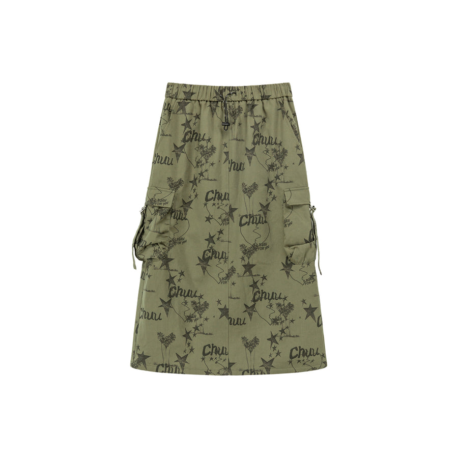 CHUU Icon Pocket Star Long Skirt