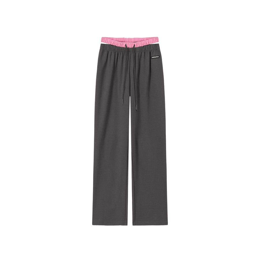 CHUU Side Slit String Casual Wide Pants