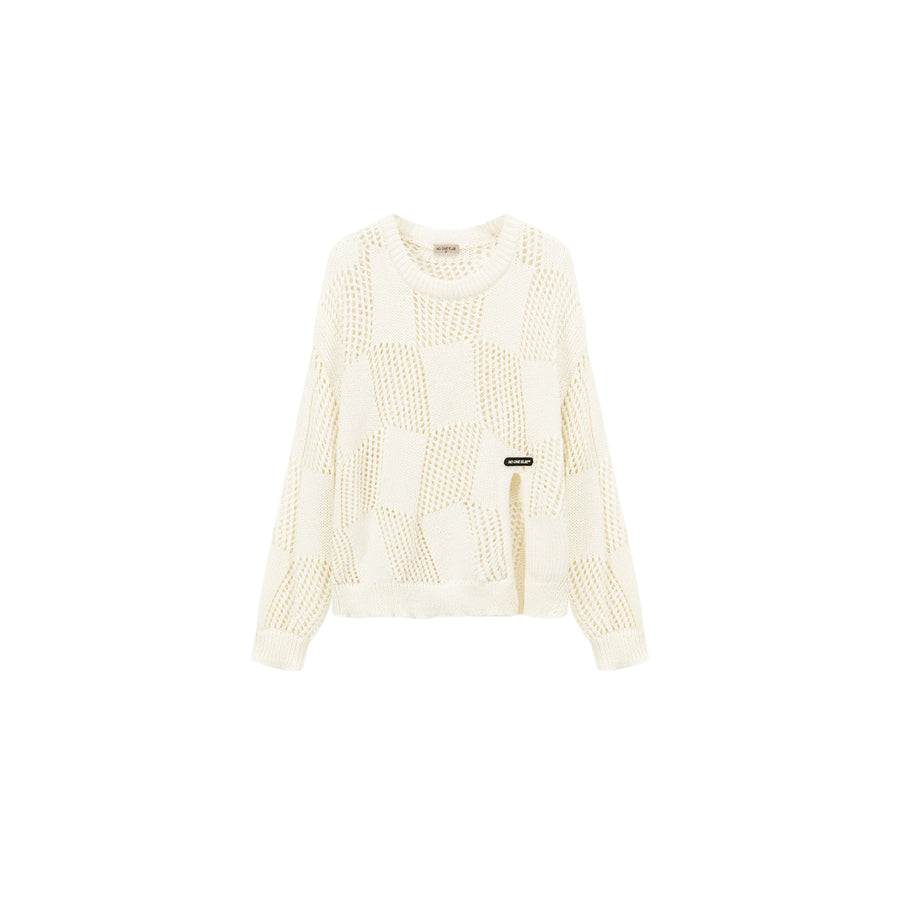 CHUU Knitted Design Slit Sweater