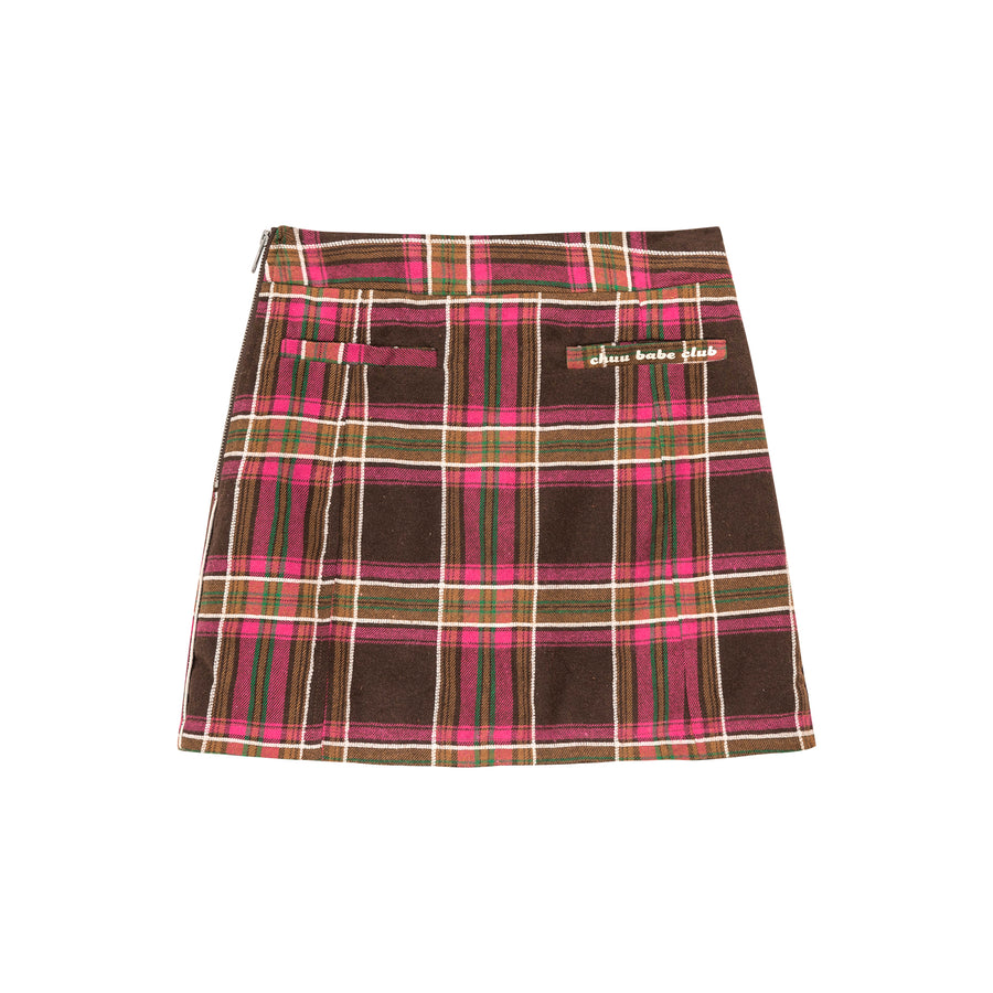 CHUU A-Line Check Skirt