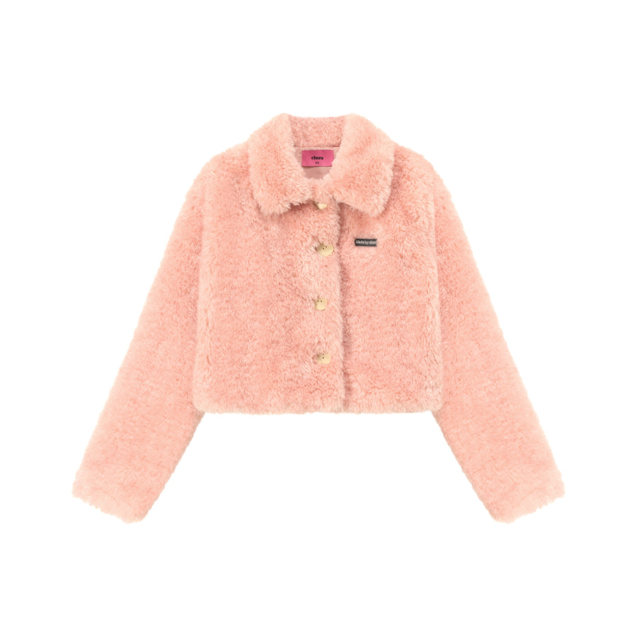 CHUU Fleece Collar Button Jacket