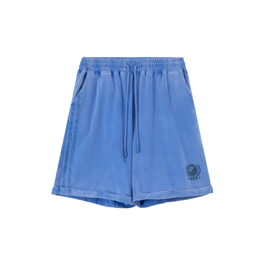 CHUU High Waist Drawstring Cotton Wide Training Shorts