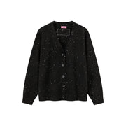 Specks Dotted V-Neck Knit Cardigan