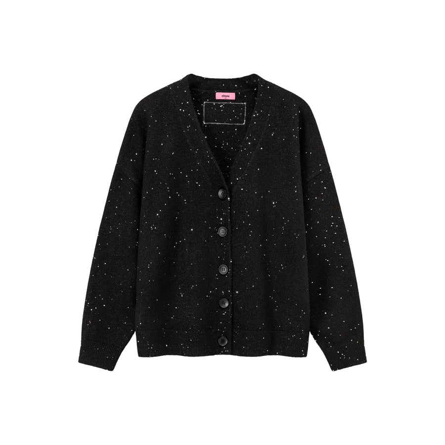 CHUU Specks Dotted V-Neck Knit Cardigan