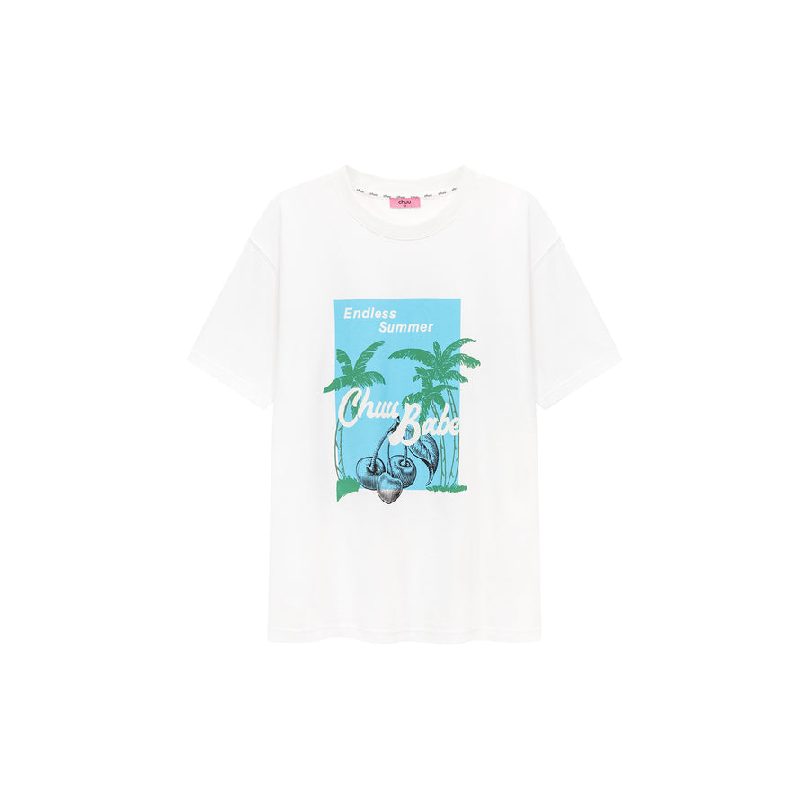 CHUU Endless Summer Printed Palm Trees Loose Fit T-Shirt