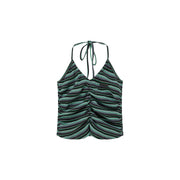 Striped Shirring Sleeveless Top