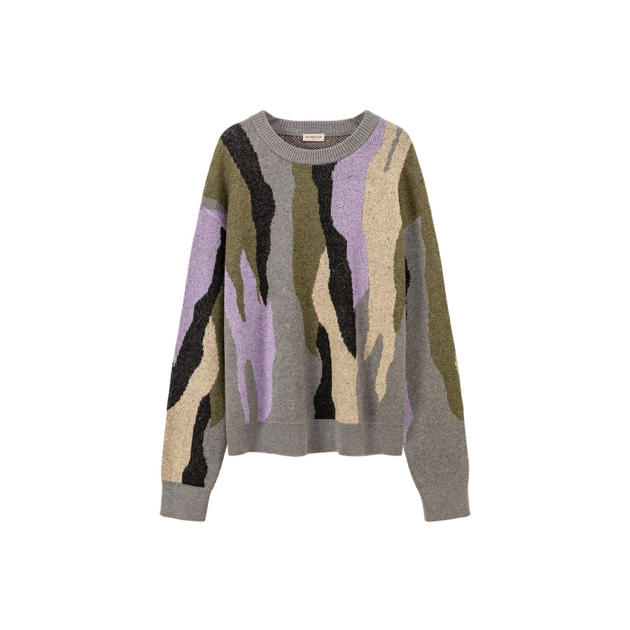 CHUU Color Pattern Loose Fit Knit Sweater