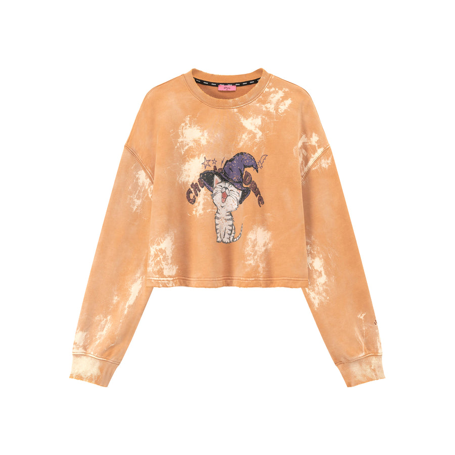 CHUU Witch Cat Color Sweatshirt