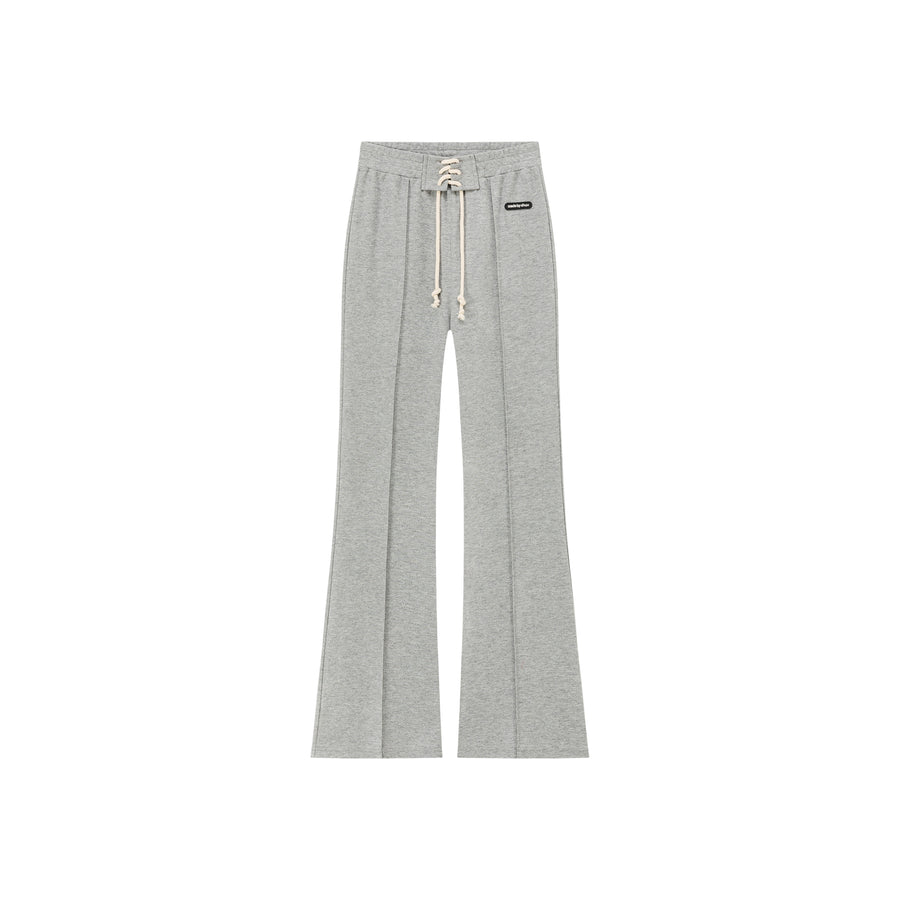 CHUU Lace Up Semi Bootcut Casual Pants