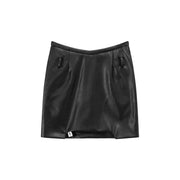 Simple Leather Mini Skirt