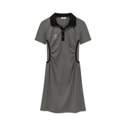 Polo Collar Short Sleeve A-Line Dress