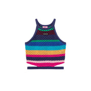 Rainbow Knit Side Slit Sleeveless Top