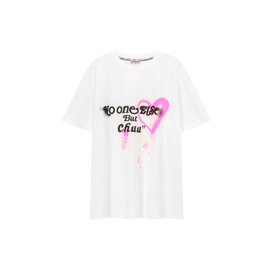 CHUU Collab Logo Heart Lettering T-Shirt