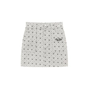 High Waisted Logo Heart Argyle Skirt