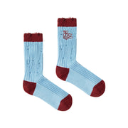 Distressed Embroidered Color High Socks